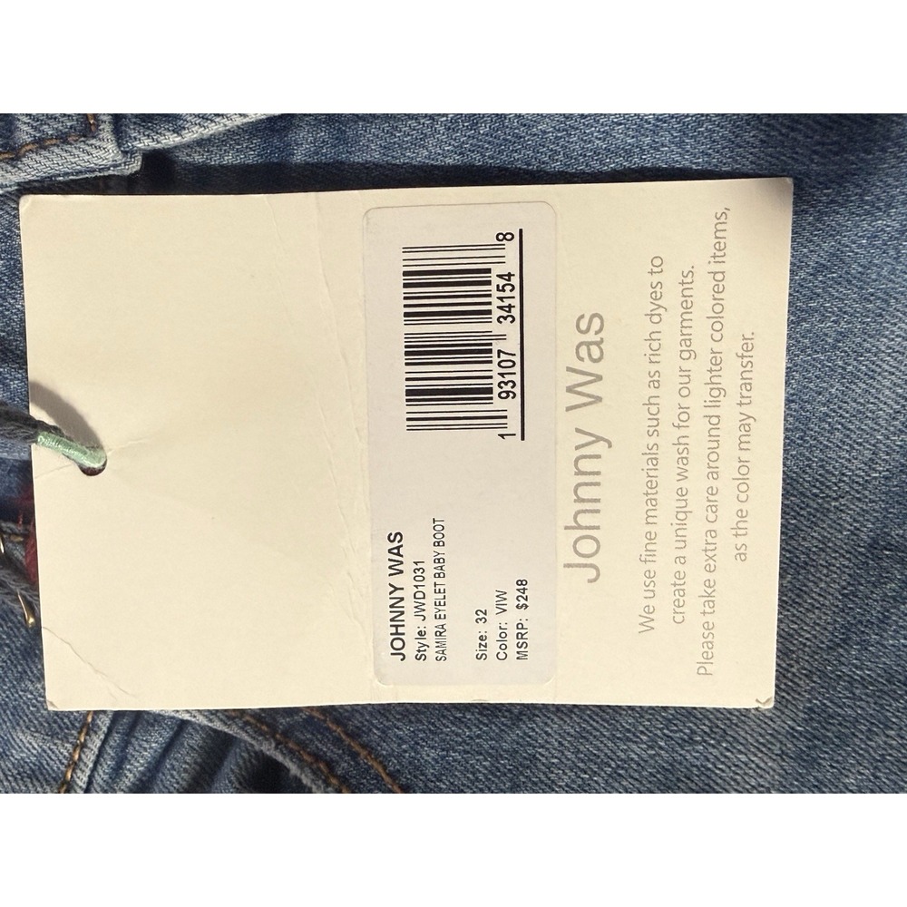 Johnny Was Mid Rise Slight Boot Embroidered Size 32 - Picture 7 of 8